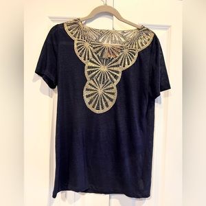 Tory Burch Embellished linen shirt